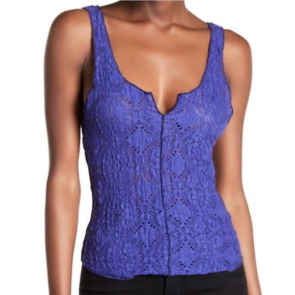 NWT Free People royal blue lace cami